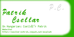 patrik csellar business card